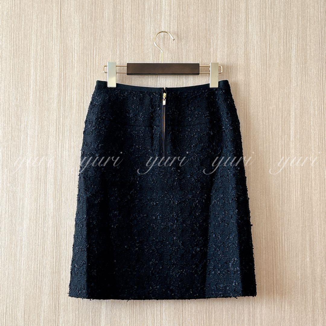 【993】アナイ　ミックスヤーンツイードミニ スカート　黒　36