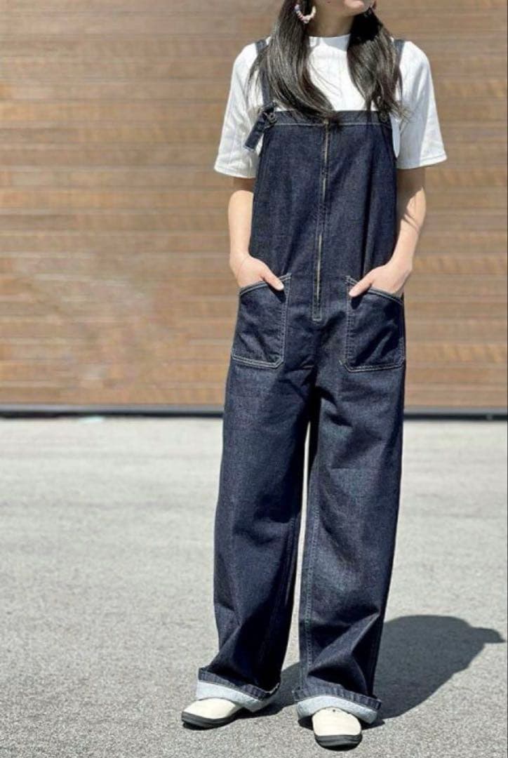 美品 ジョンブル JOHNBULL デニム チューブサロペット オーバーオール