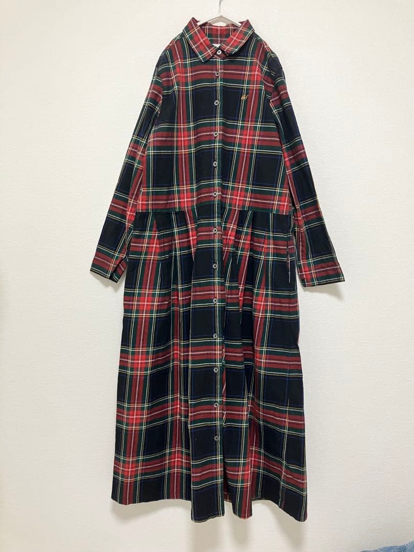 美品【サニークラウズ】ponさんのチェックワンピース タータンチェックMT