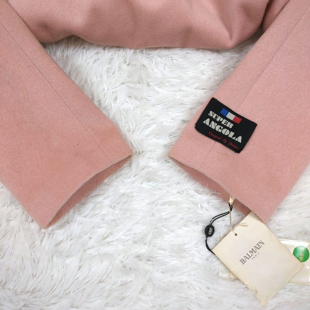 未使用品【M】バルマン　2way　アンゴラウール　バルマカーンコート　シルク