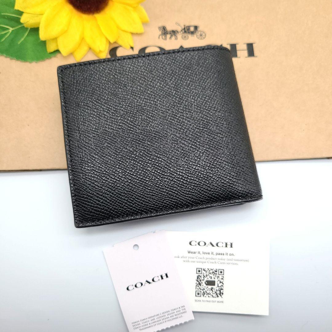 COACH 折り財布 新品 ブラック 限定品 お札入れ 小銭入れ