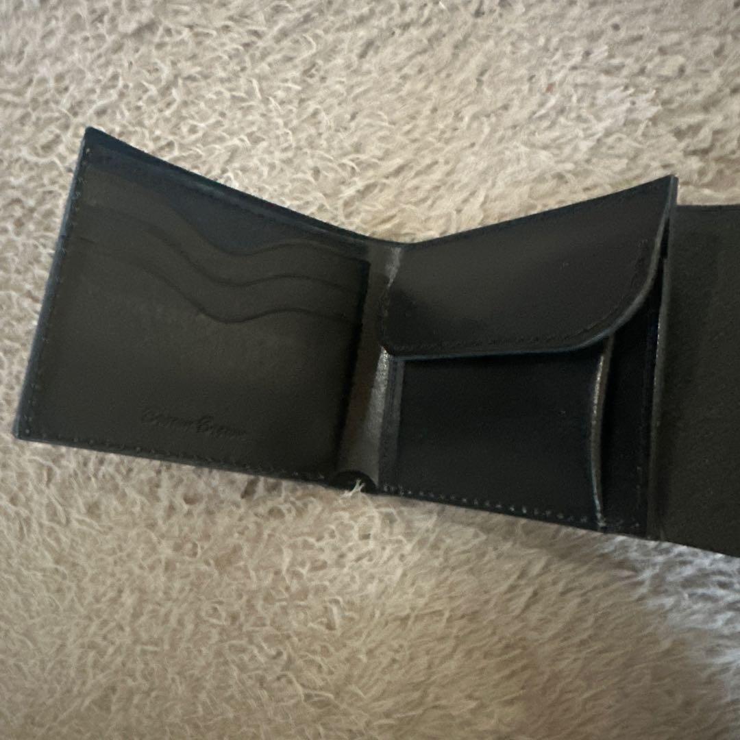 BROWN BROWN 二つ折り財布　ブラック レザー　新品 牛革