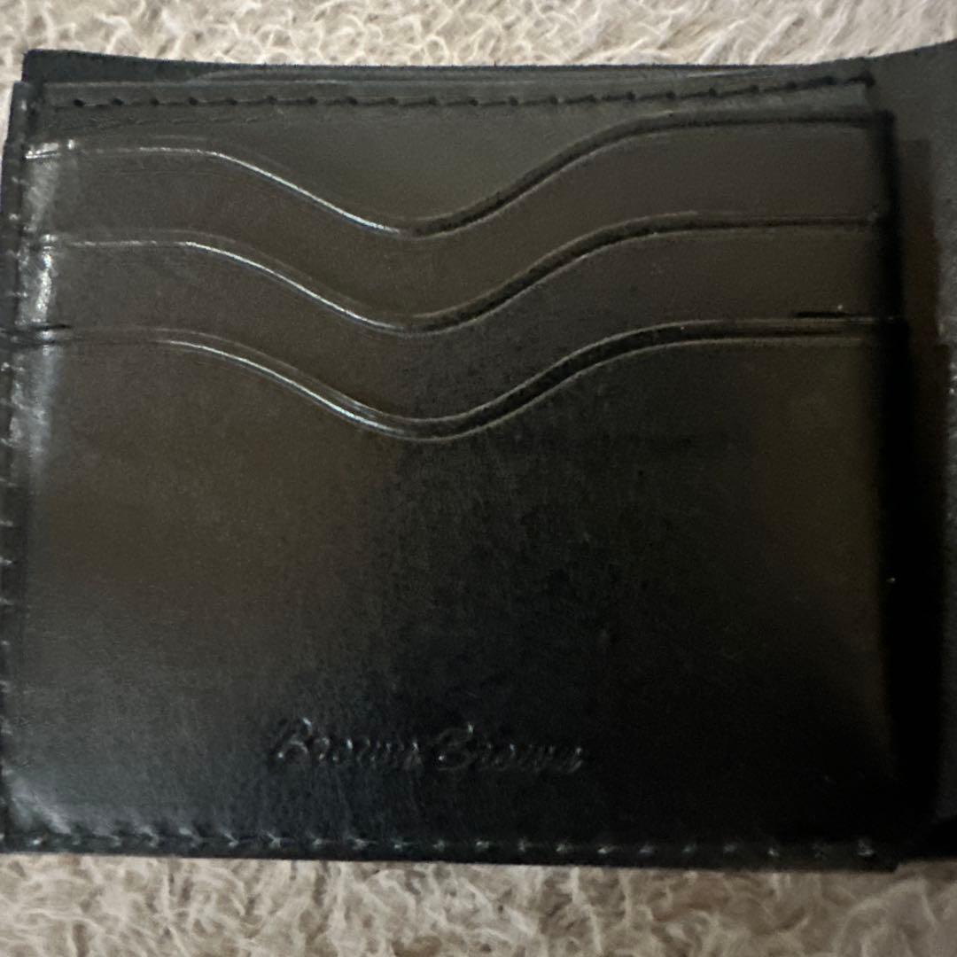 BROWN BROWN 二つ折り財布　ブラック レザー　新品 牛革