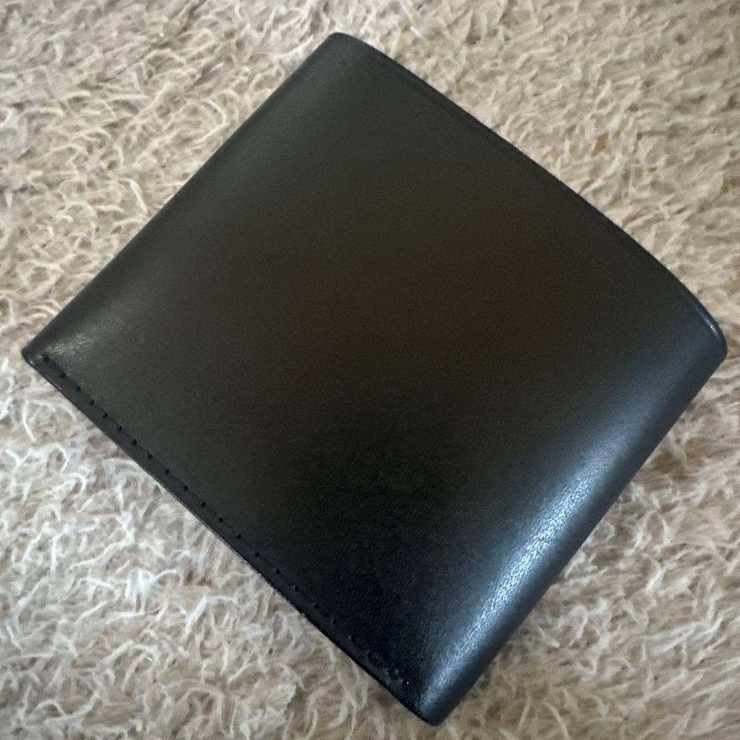 BROWN BROWN 二つ折り財布　ブラック レザー　新品 牛革