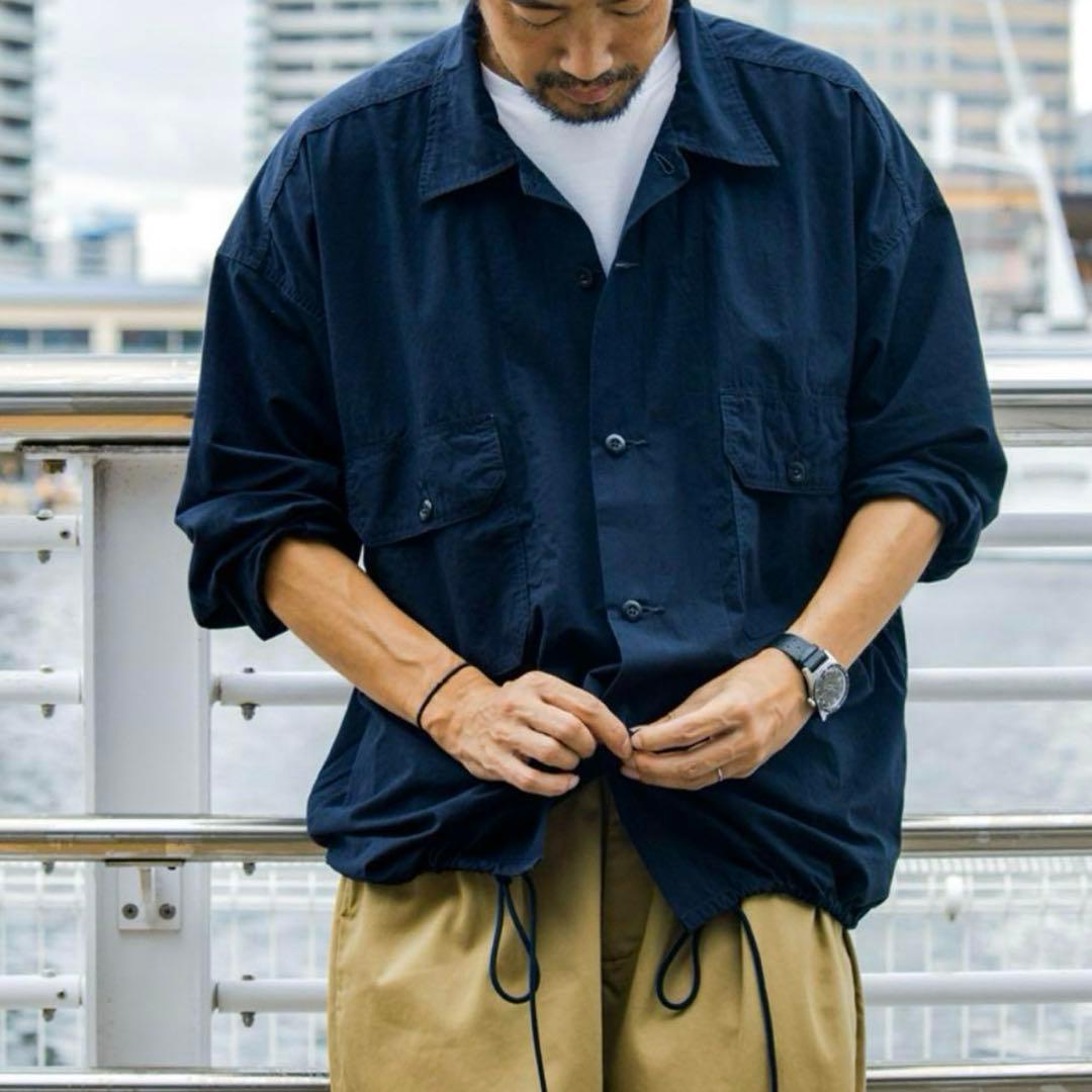 新品 ナナミカ 黒 M コットンウールデッキシャツ ユーティリティ ジャケット