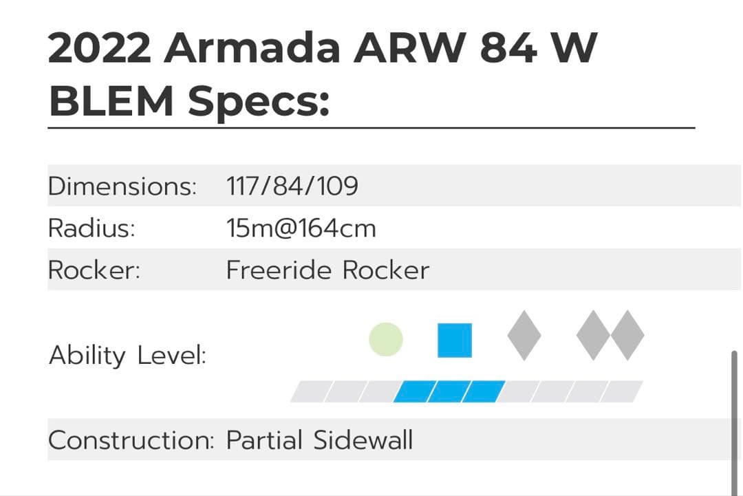 ARMADA ARW 157cm チロリア attack11 フリースキー
