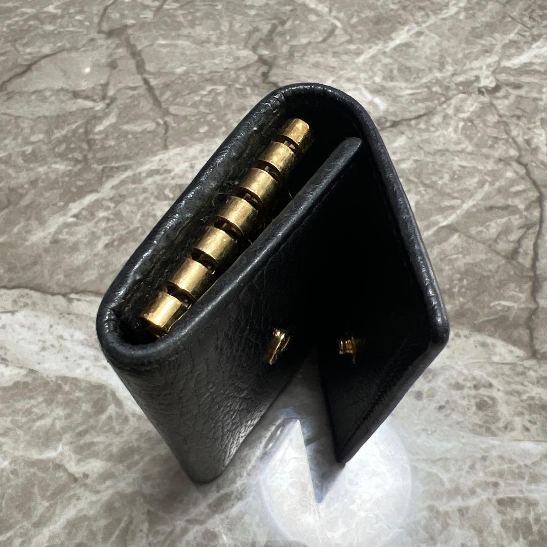 備品格安　Gucci 黒 レザー キーケース ダブルG キーケース