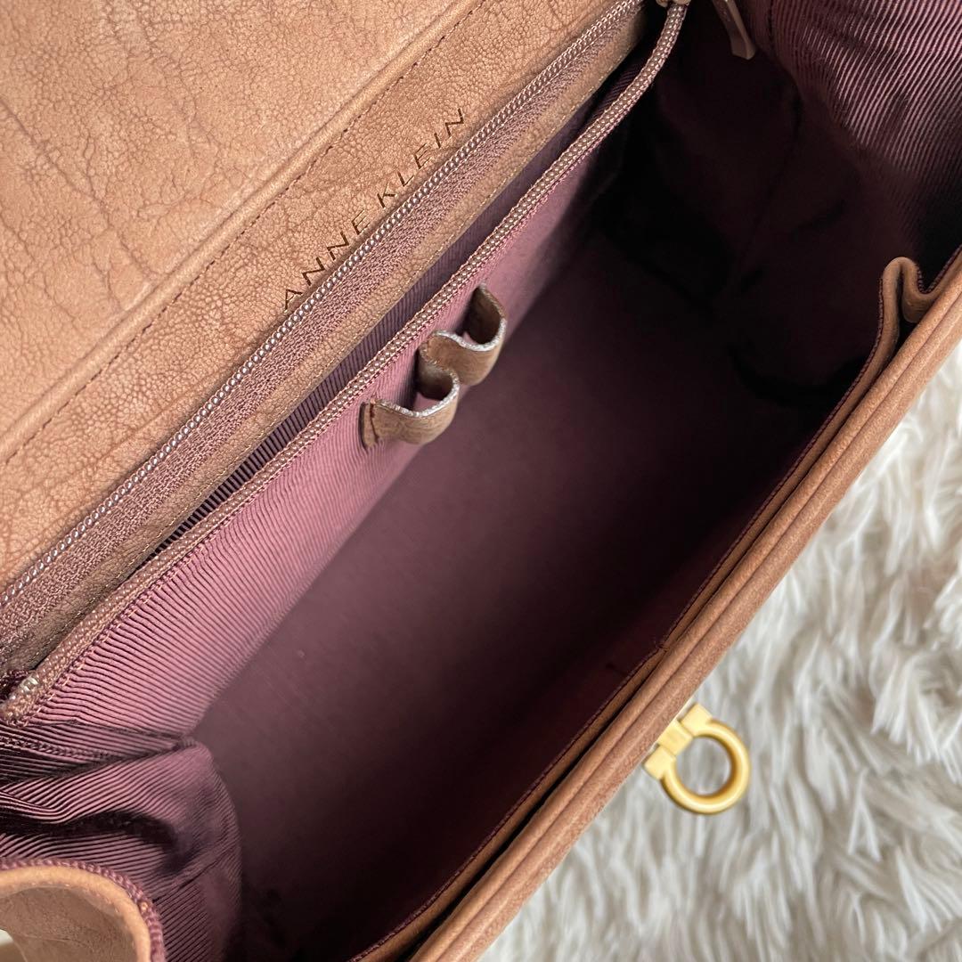 美品 エレファントレザー 2way ショルダーバッグ ゴールド金具 モカブラウン