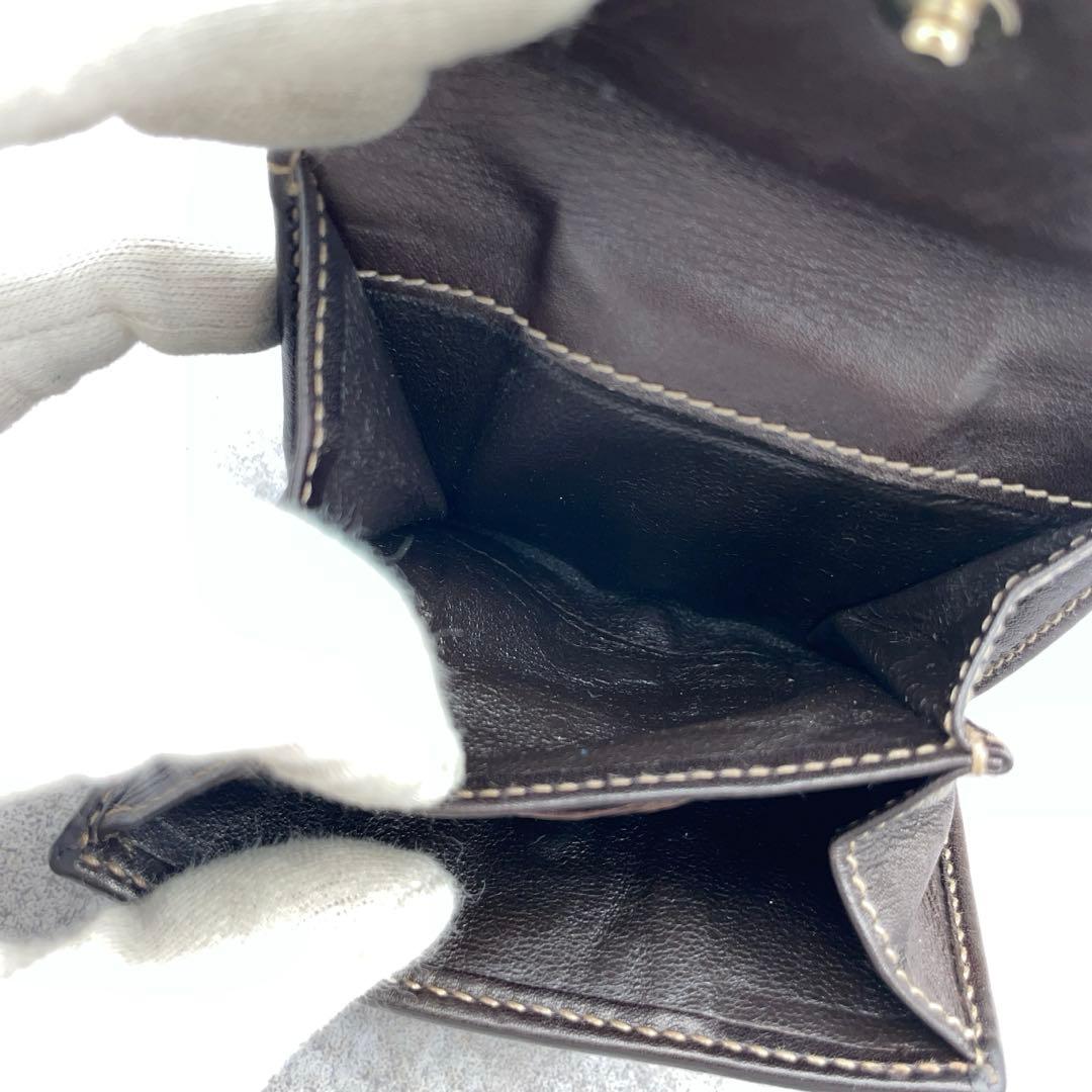 GUCCI グッチ 二つ折り財布 バンブー カーフ キャンバス ゴールド金具