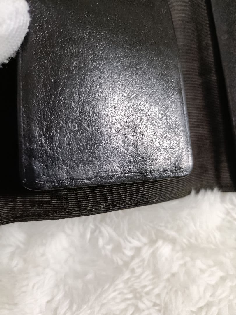 (A)CHANEL キャビアスキン レザー キーケース ブラック 6連