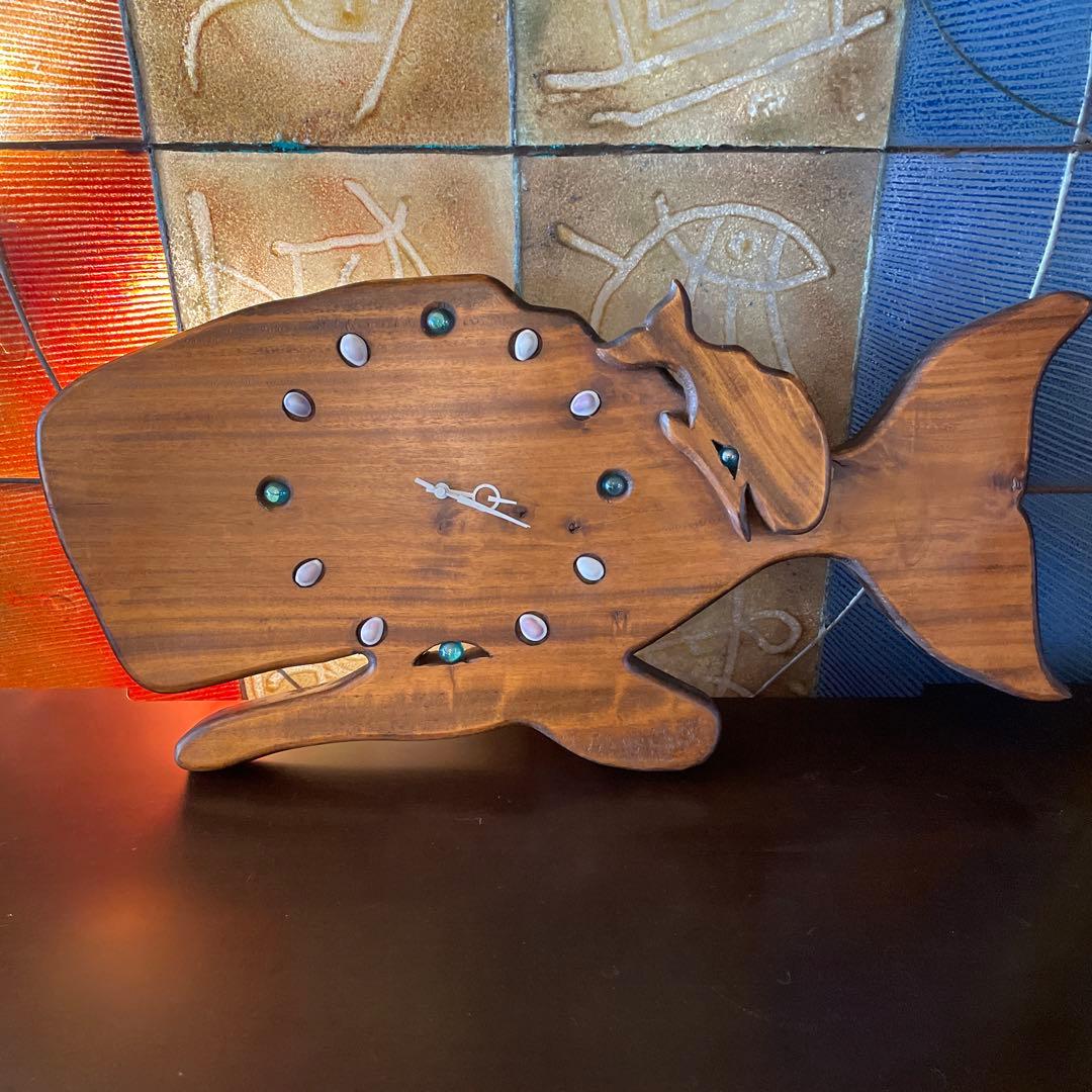 値下げ‼︎壁掛け時計　ザトウクジラ親子掛け時計