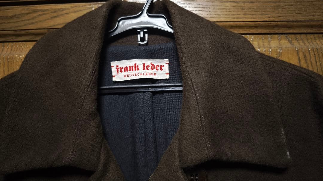 フランクリーダー　ブラウンジャーマンレザー　ダブルブレストコート　М