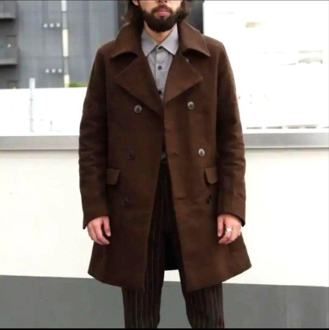 フランクリーダー　ブラウンジャーマンレザー　ダブルブレストコート　М