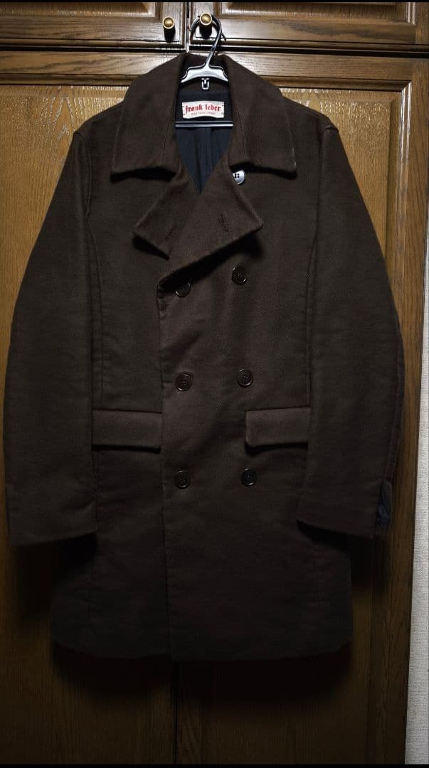 フランクリーダー　ブラウンジャーマンレザー　ダブルブレストコート　М