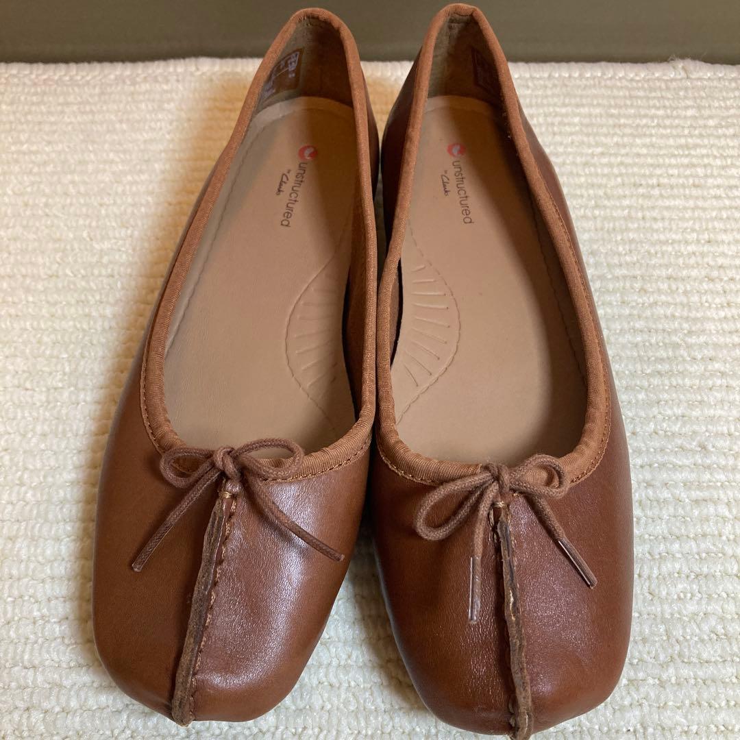 Clarks クラークス　フレックルアイス　バレエシューズ　ダークタンレザー