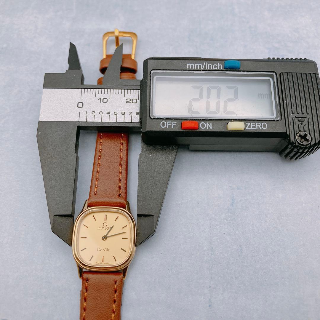 稼動品✨美品 OMEGA De Ville腕時計 クォーツ ゴールド 新品ベルト