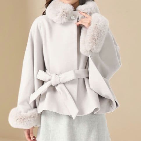 ミッシュマッシュ ポンチョコート ケープコート グレー 新品