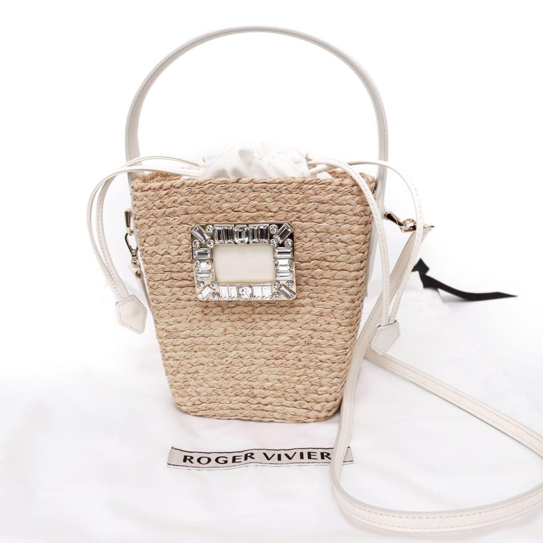 【極美品】ロジェヴィヴィエ かごバッグ ラフィア バスケット ミニ ベージュ