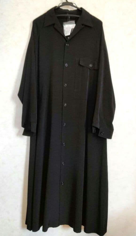 現行　Y's ヨウジヤマモト　ロングシャツワンピース　2　オープンカラー ドレス