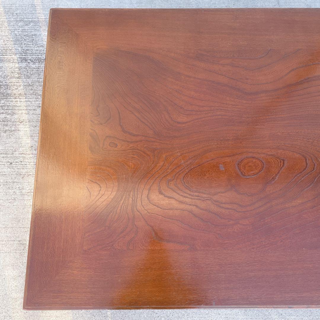 唐木家具 彫刻 花梨家具 木製座卓 ダークブラウン 和室 アンティーク①