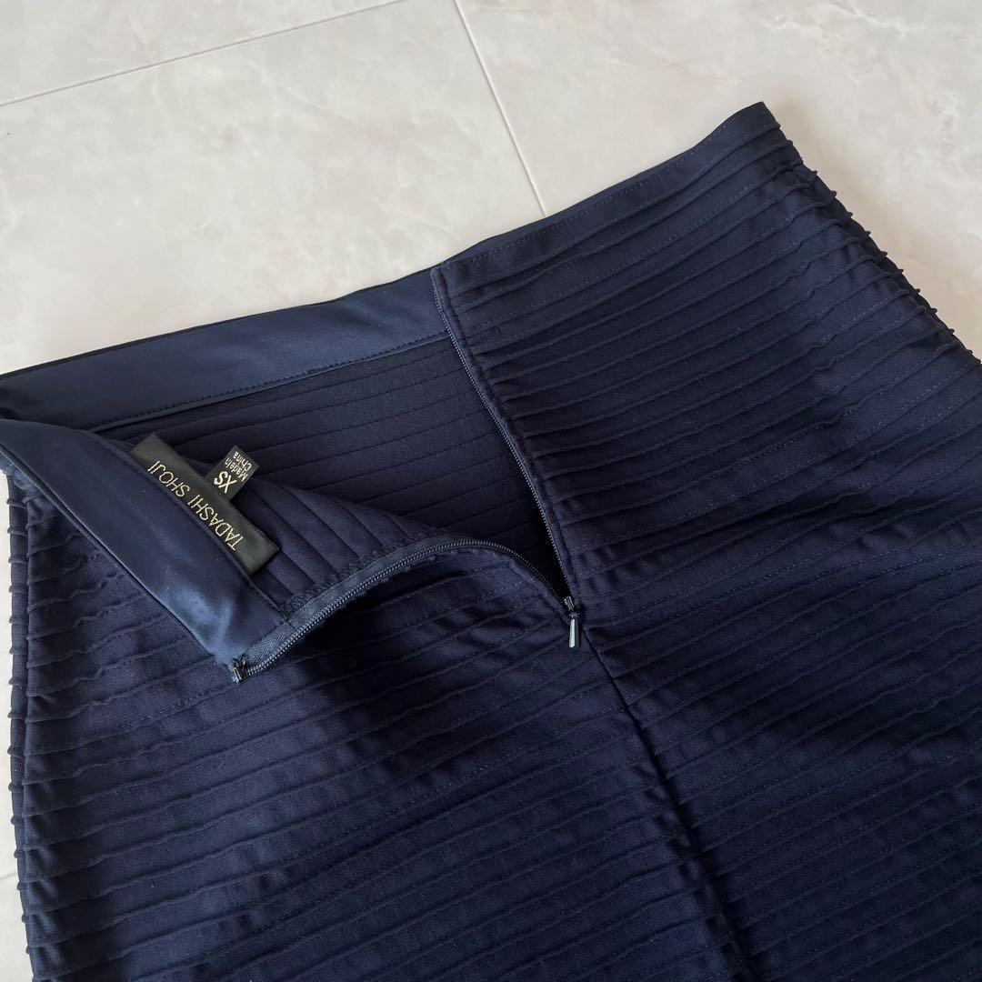 タダシショージ　ぺプラムドレス セパレート S&XS 濃紺　パーティ