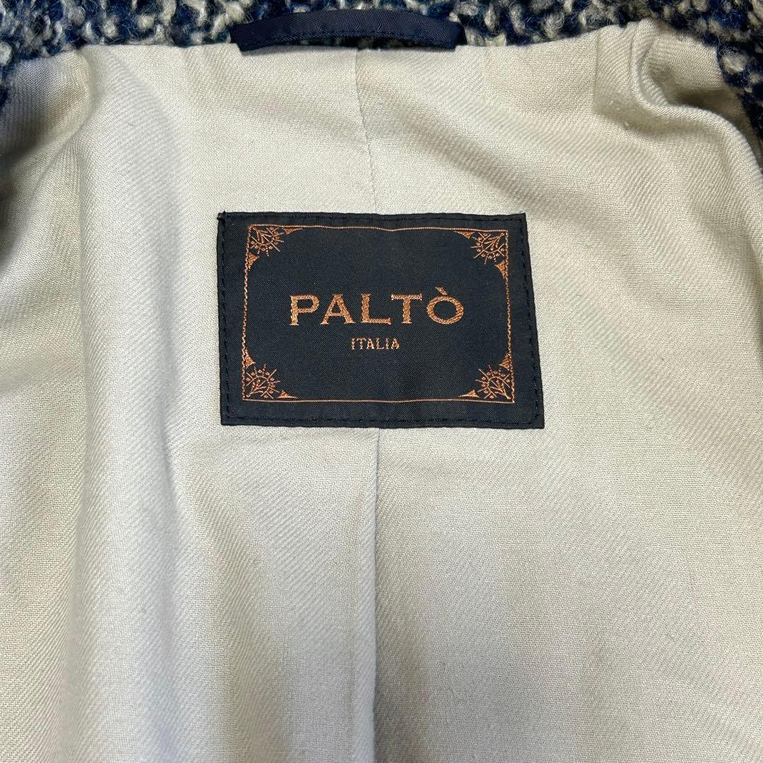 美品 PALTO パルト ツイードウール シングル チェスターコートMイタリア製