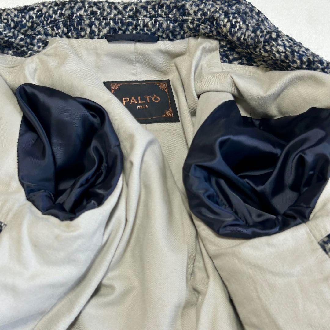 美品 PALTO パルト ツイードウール シングル チェスターコートMイタリア製