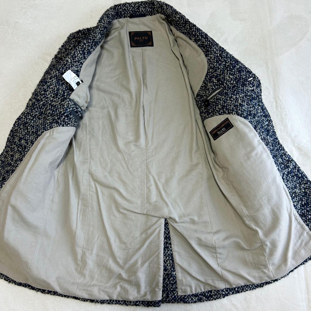 美品 PALTO パルト ツイードウール シングル チェスターコートMイタリア製