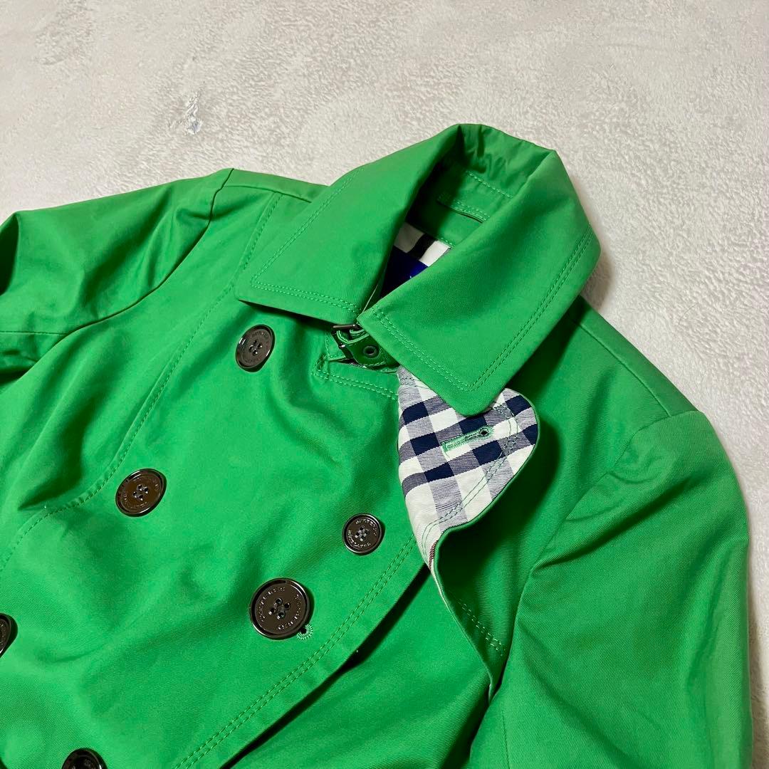 バーバリーブルーレーベル　トレンチコート　裏ノバチェック　ベルト　メタルボタン