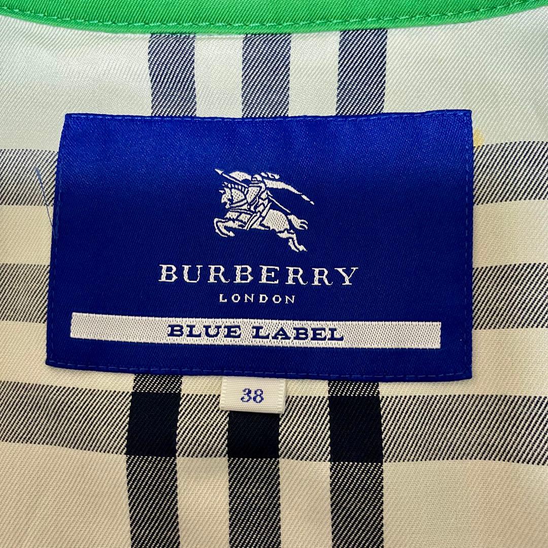 バーバリーブルーレーベル　トレンチコート　裏ノバチェック　ベルト　メタルボタン