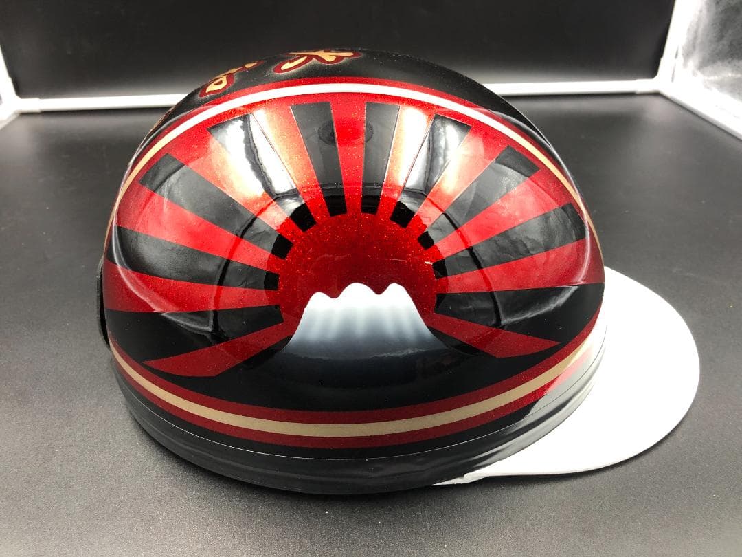 コルク半　カスタム　富士日章　三つボタン　黒赤　ラメ　高級クリヤ　送料無料