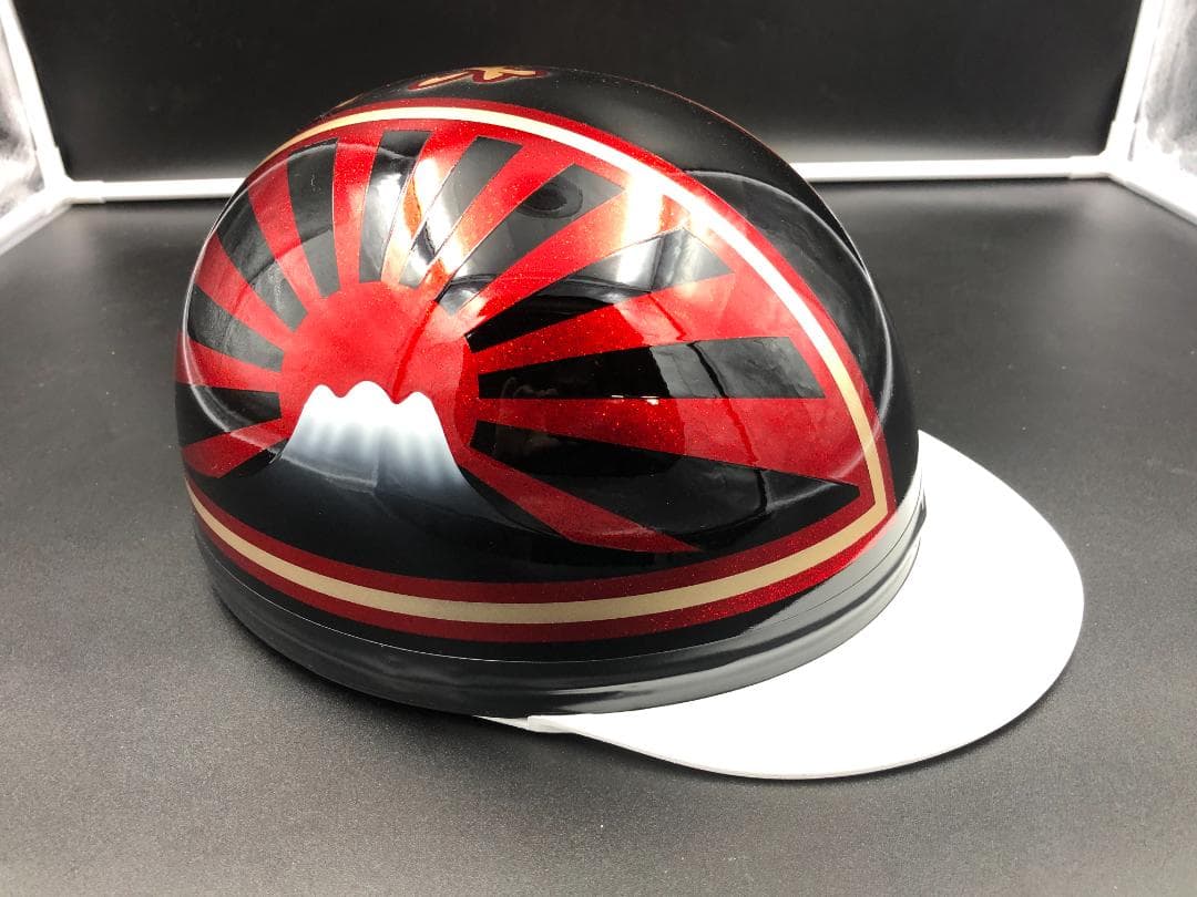 コルク半　カスタム　富士日章　三つボタン　黒赤　ラメ　高級クリヤ　送料無料