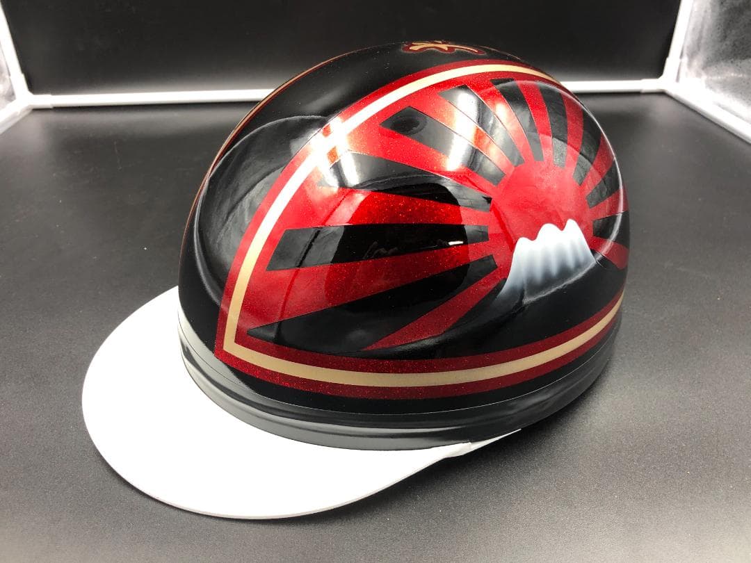 コルク半　カスタム　富士日章　三つボタン　黒赤　ラメ　高級クリヤ　送料無料