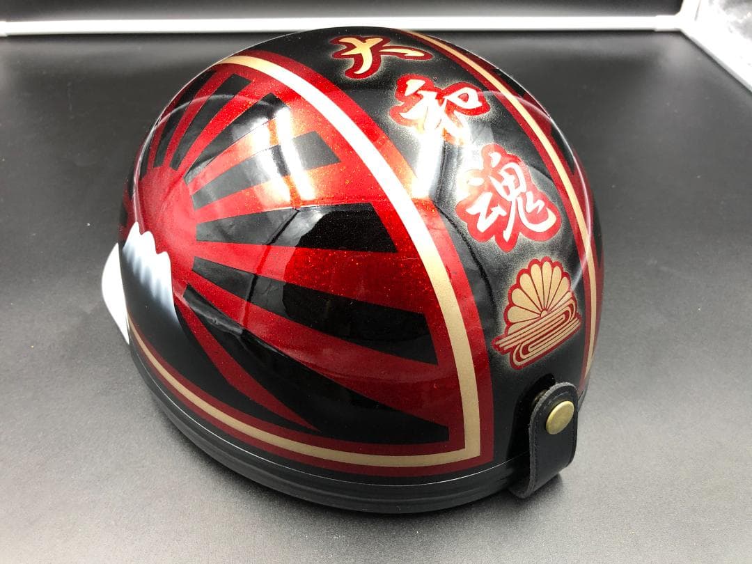 コルク半　カスタム　富士日章　三つボタン　黒赤　ラメ　高級クリヤ　送料無料