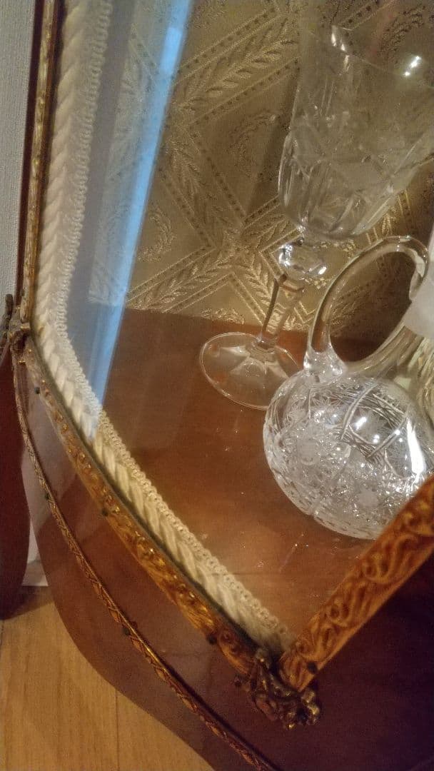 【高級輸入家具①】スペイン製 ガラスキャビネット キュリオケース ショーケース