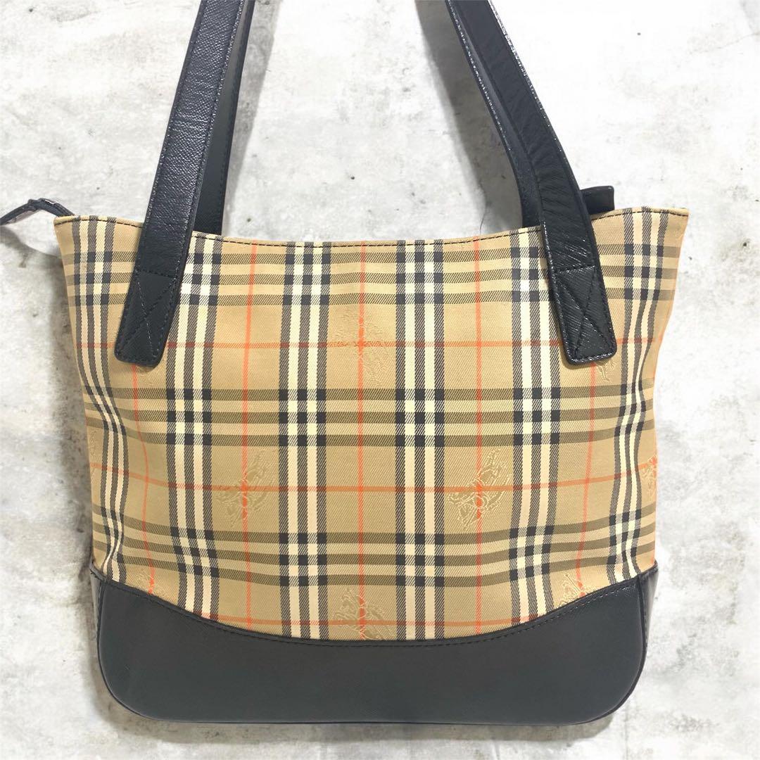 BURBERRY バーバリー トートバッグ ノバチェック シャドーホース レザー
