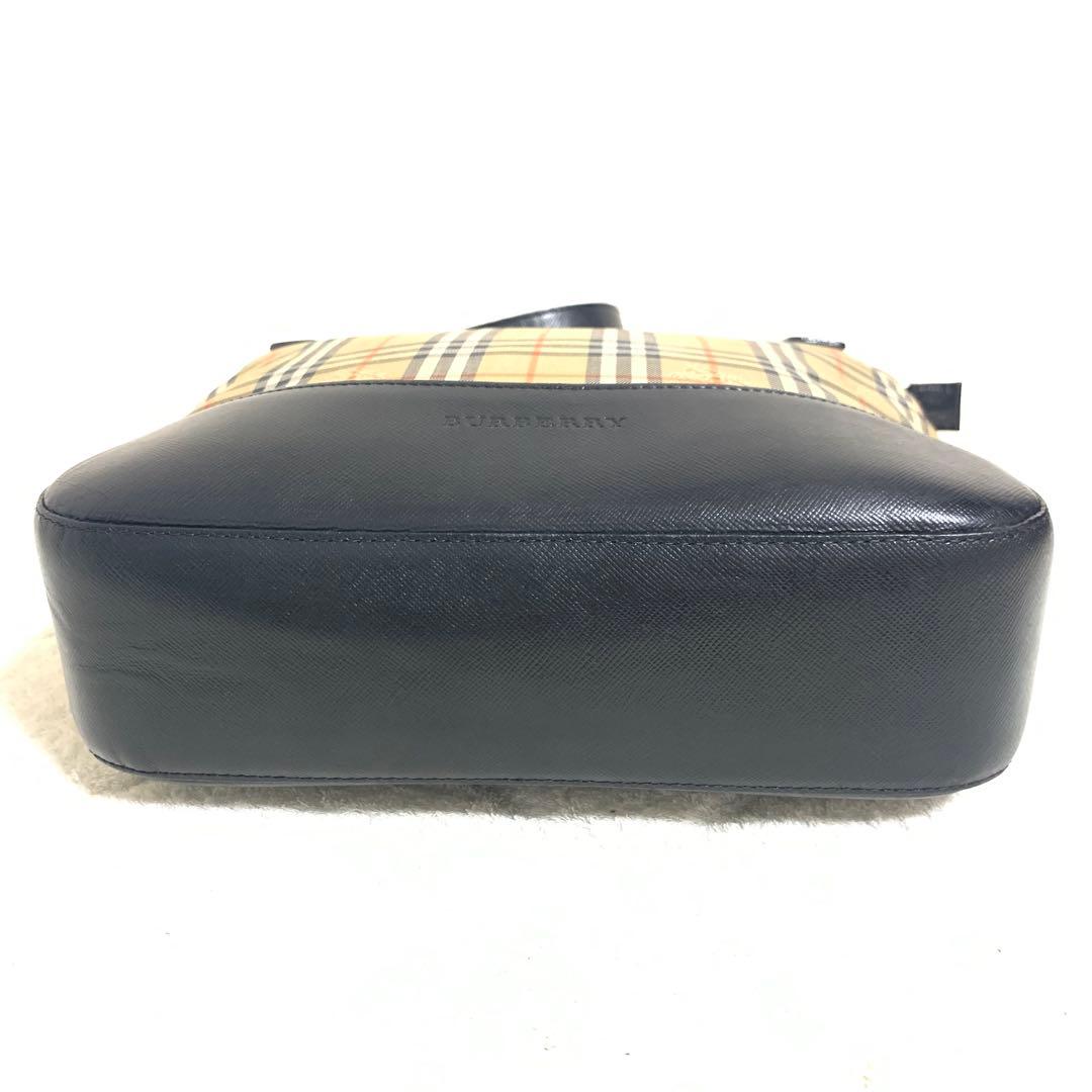 BURBERRY バーバリー トートバッグ ノバチェック シャドーホース レザー