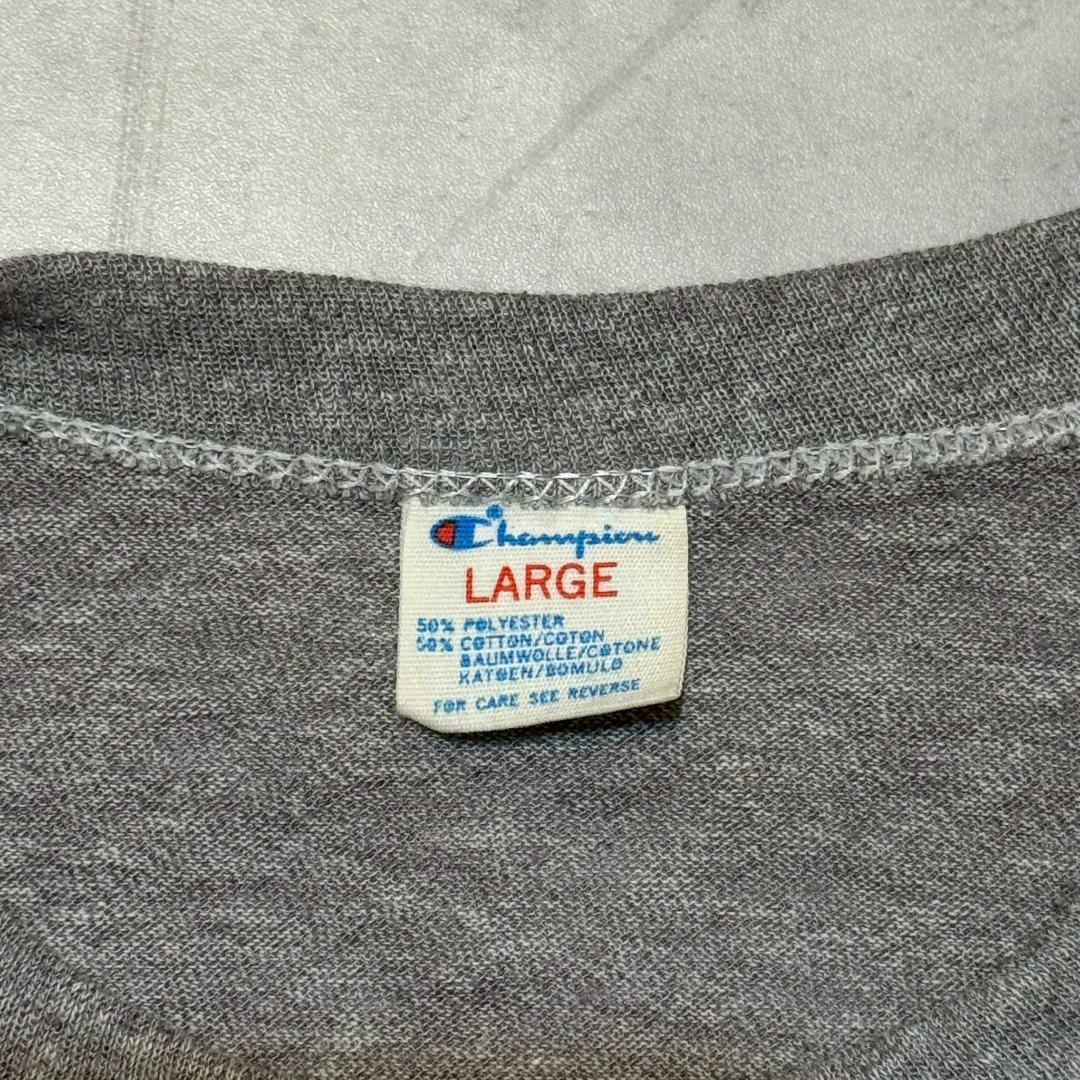 80s champion 霜降りグレー 三段プリント Tee L DM1323