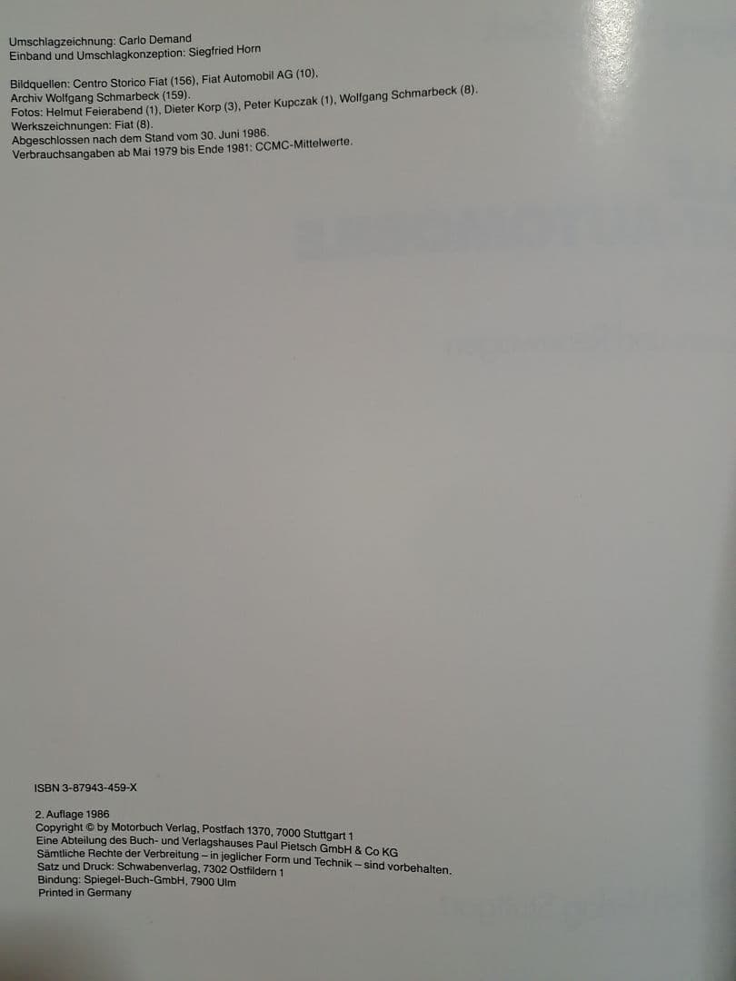 希少 洋書 Alle FIAT Automobile 1899-1986