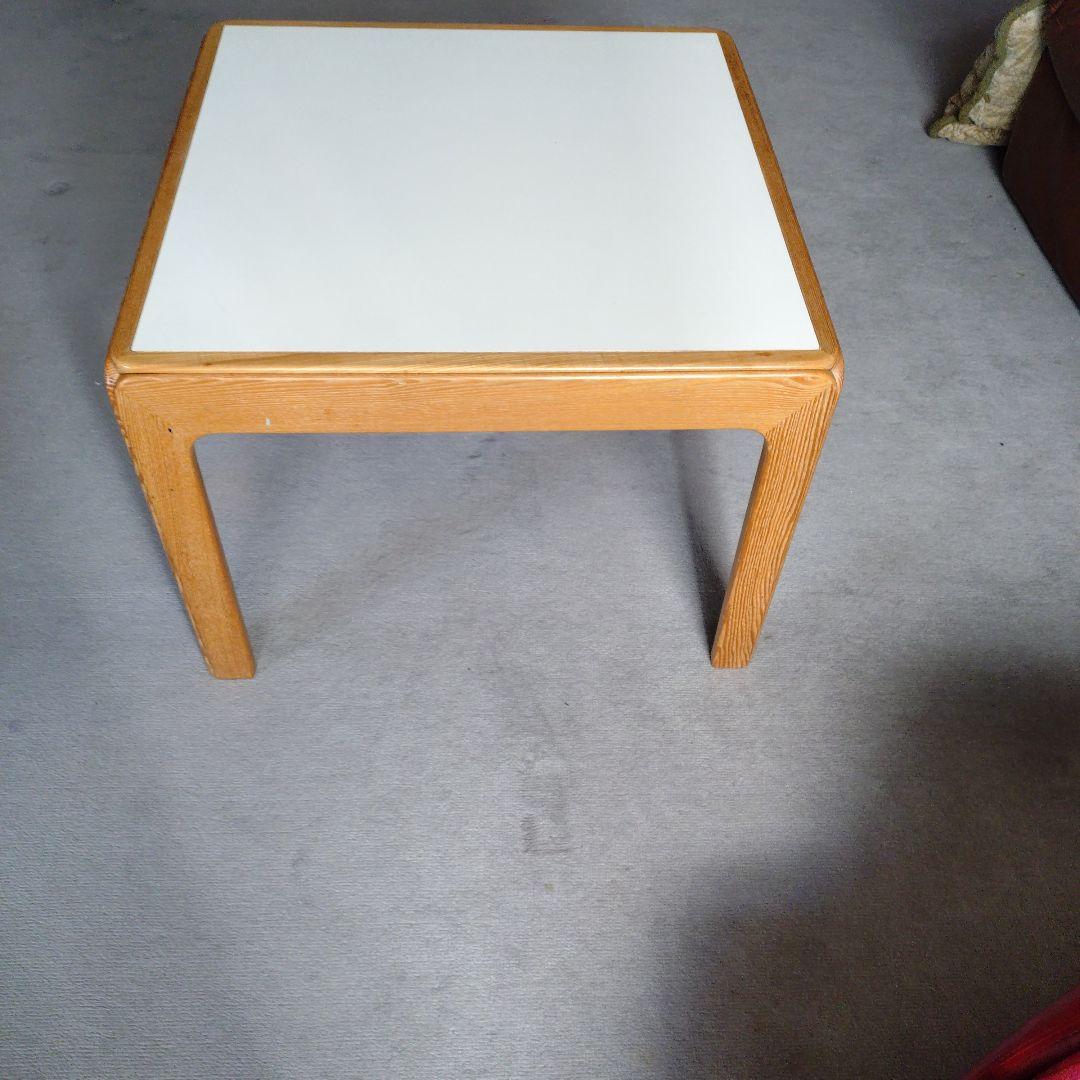 ティーテーブル ホワイト天板MARUNI