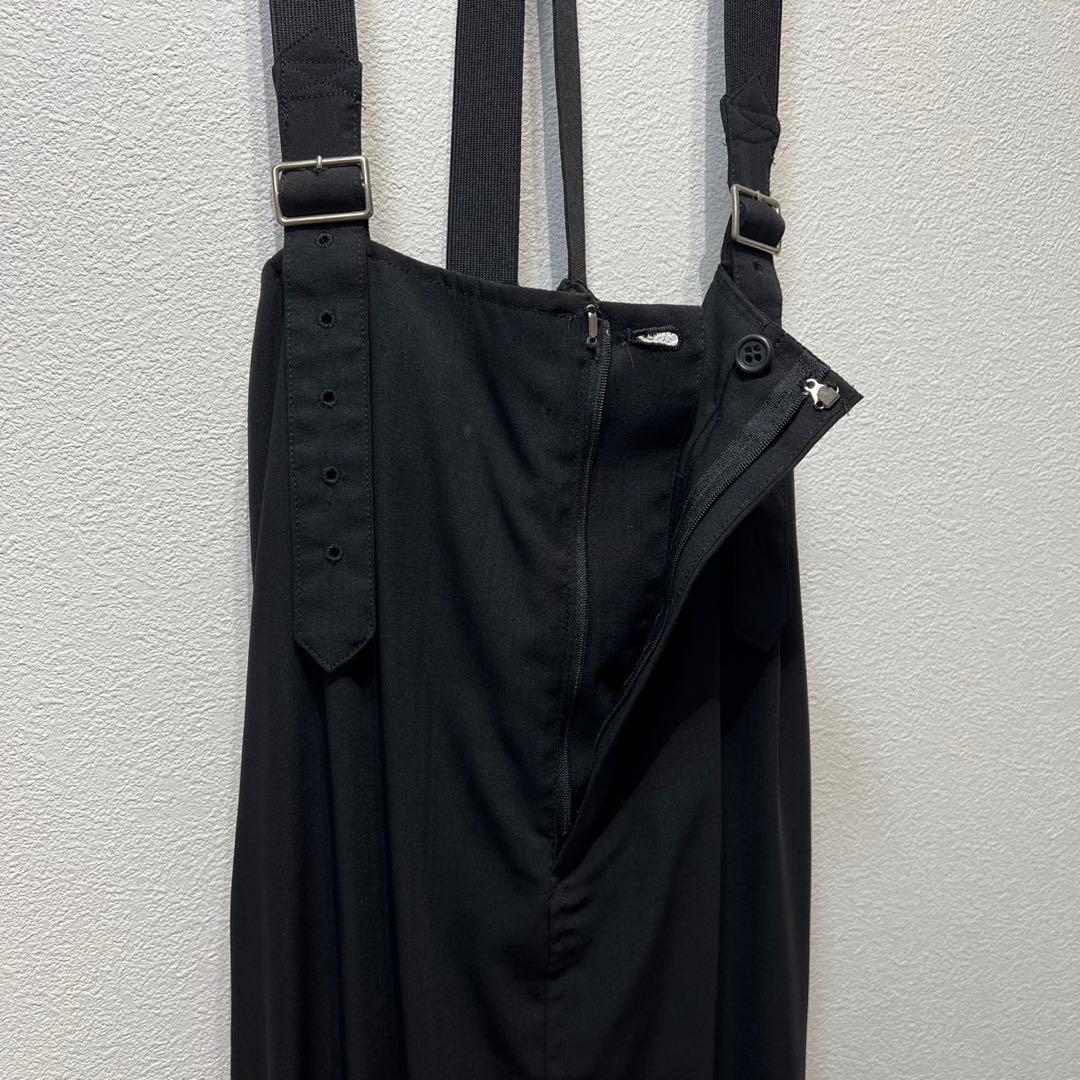 希少 ワイズ 上質 ウール フレア Aライン デザイン サロペット ワンピース