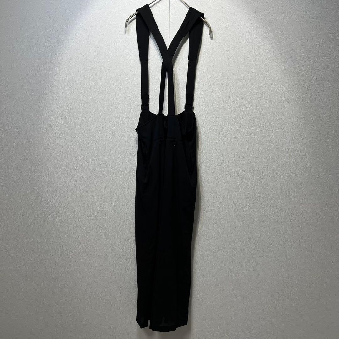 希少 ワイズ 上質 ウール フレア Aライン デザイン サロペット ワンピース