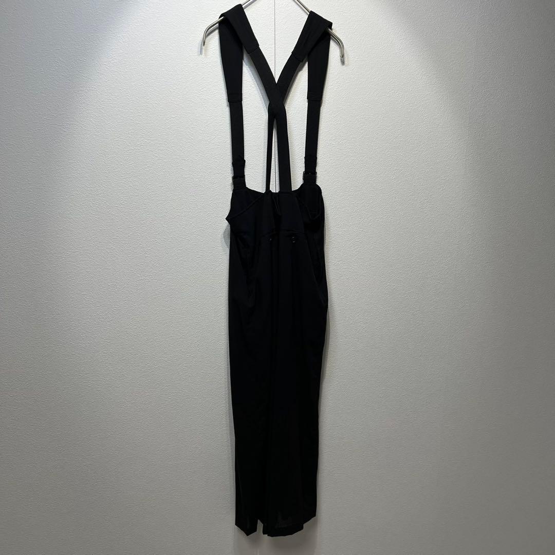 希少 ワイズ 上質 ウール フレア Aライン デザイン サロペット ワンピース