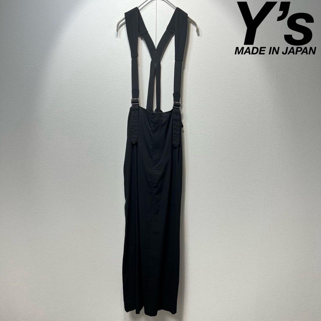 希少 ワイズ 上質 ウール フレア Aライン デザイン サロペット ワンピース