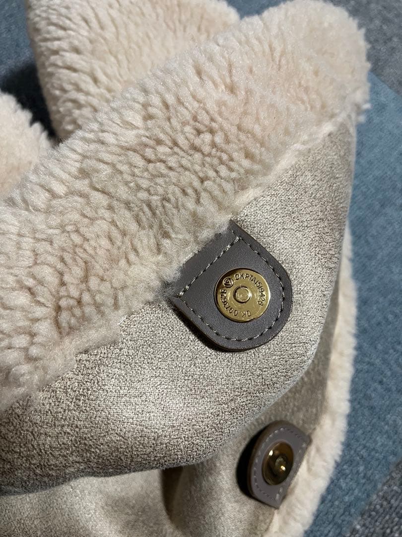 《美品》VIOLAd’ORO エコファー　チェーンボアトートバッグ　ベージュ