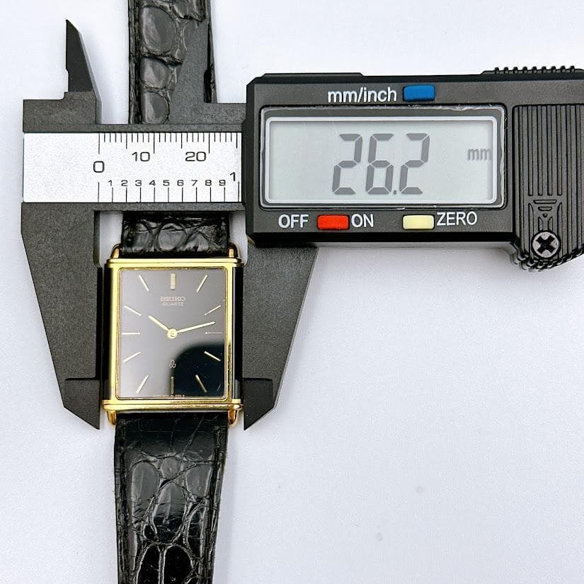 セイコー ヴィンテージ クォーツ メンズ腕時計 スクエア ゴールド ブラック