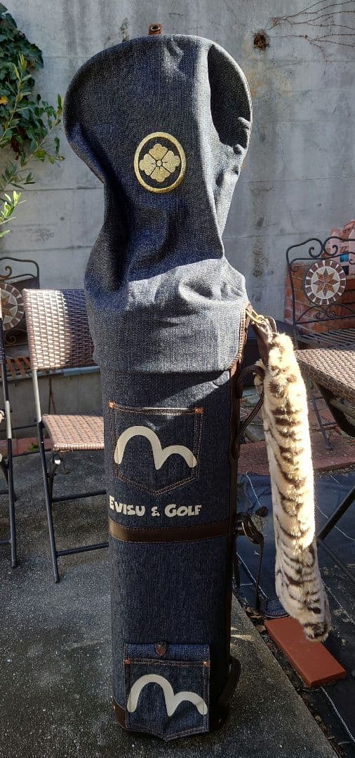 極上極美品✨EVISU＆GOLF デニム キャディバッグ フード一体型初期モデル