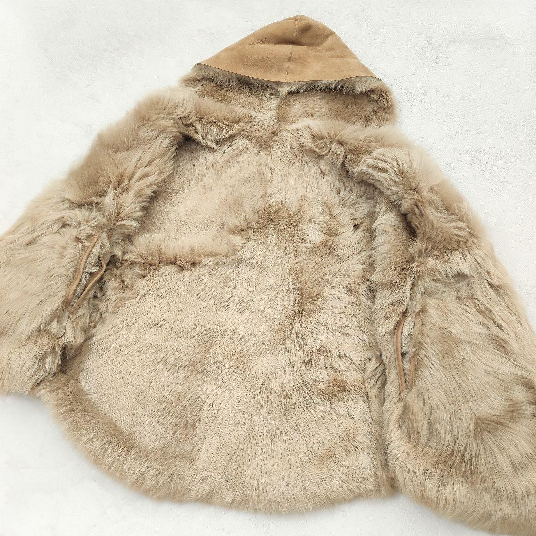 まゆな 新品 リアルムートンポンチョ2way 羊革ラム シープスキン