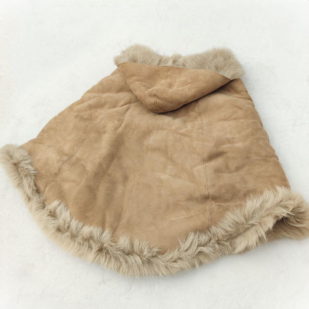 まゆな 新品 リアルムートンポンチョ2way 羊革ラム シープスキン