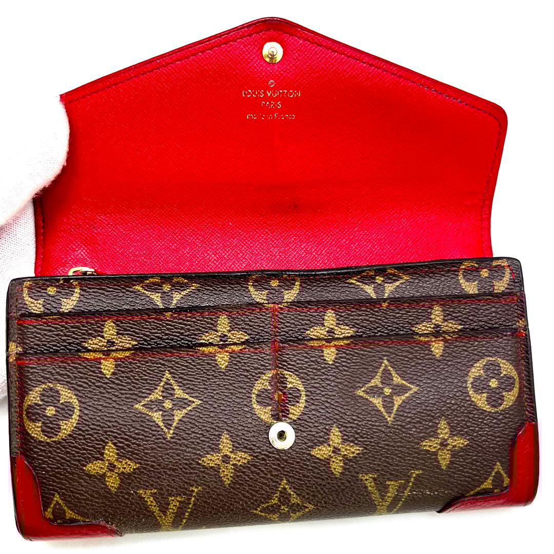 ルイヴィトン レティーロ モノグラム 新型ポルトフォイユサラ レッド